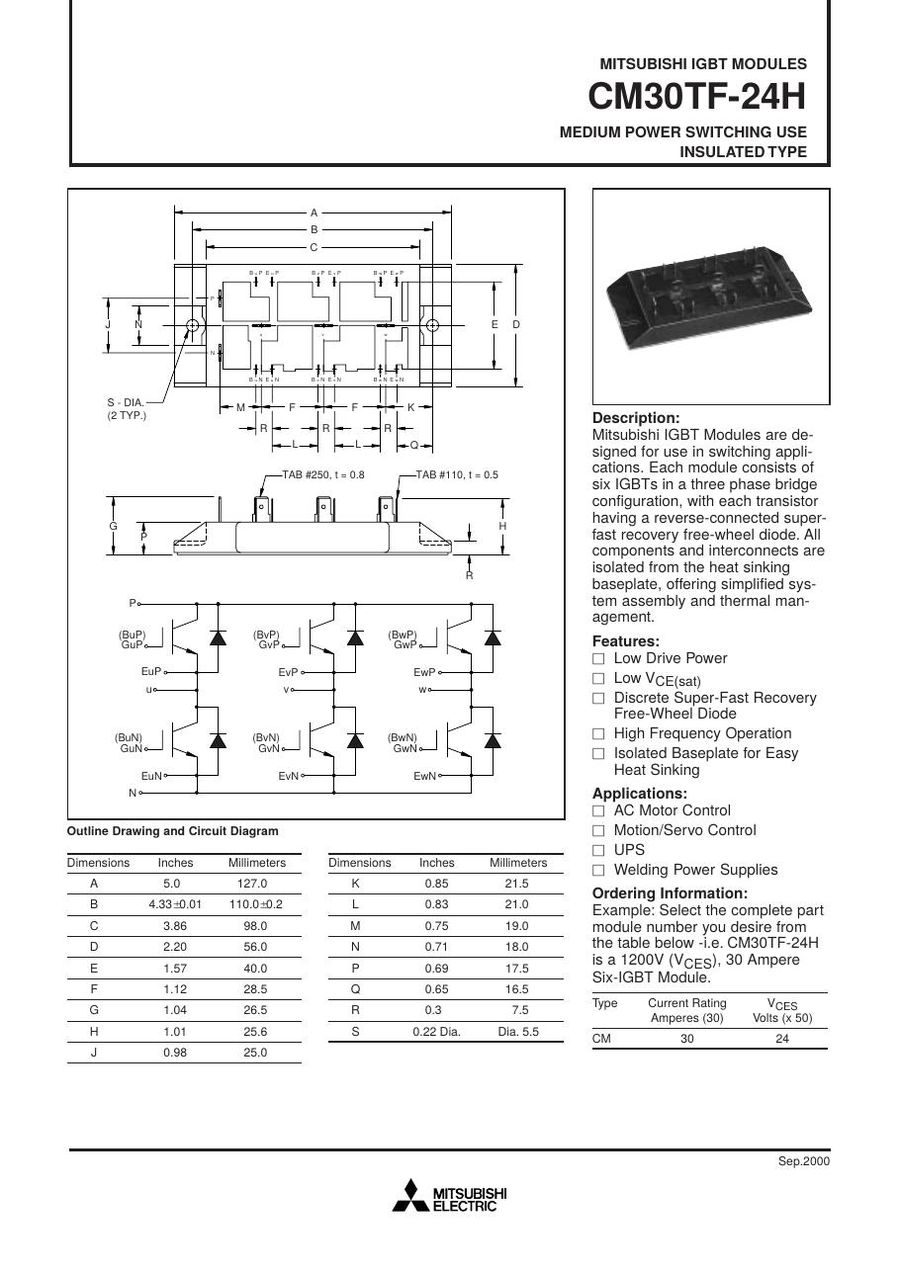 CM30TF-24H, Mitsubishi,  Power Transistor Module