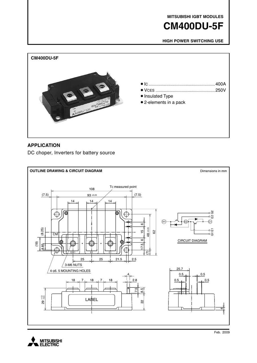 CM400DU-5F Mitsubishi IGBT Modules