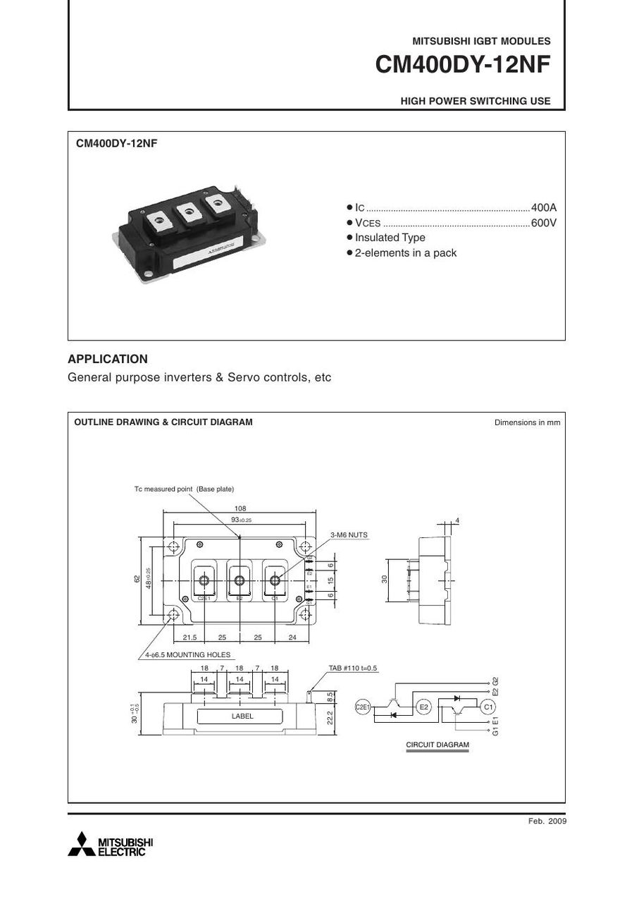 CM400DY12NF Mitsubishi IGBT Modules