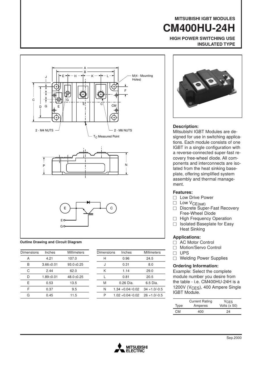 CM400HU-24H Mitsubishi IGBT Modules