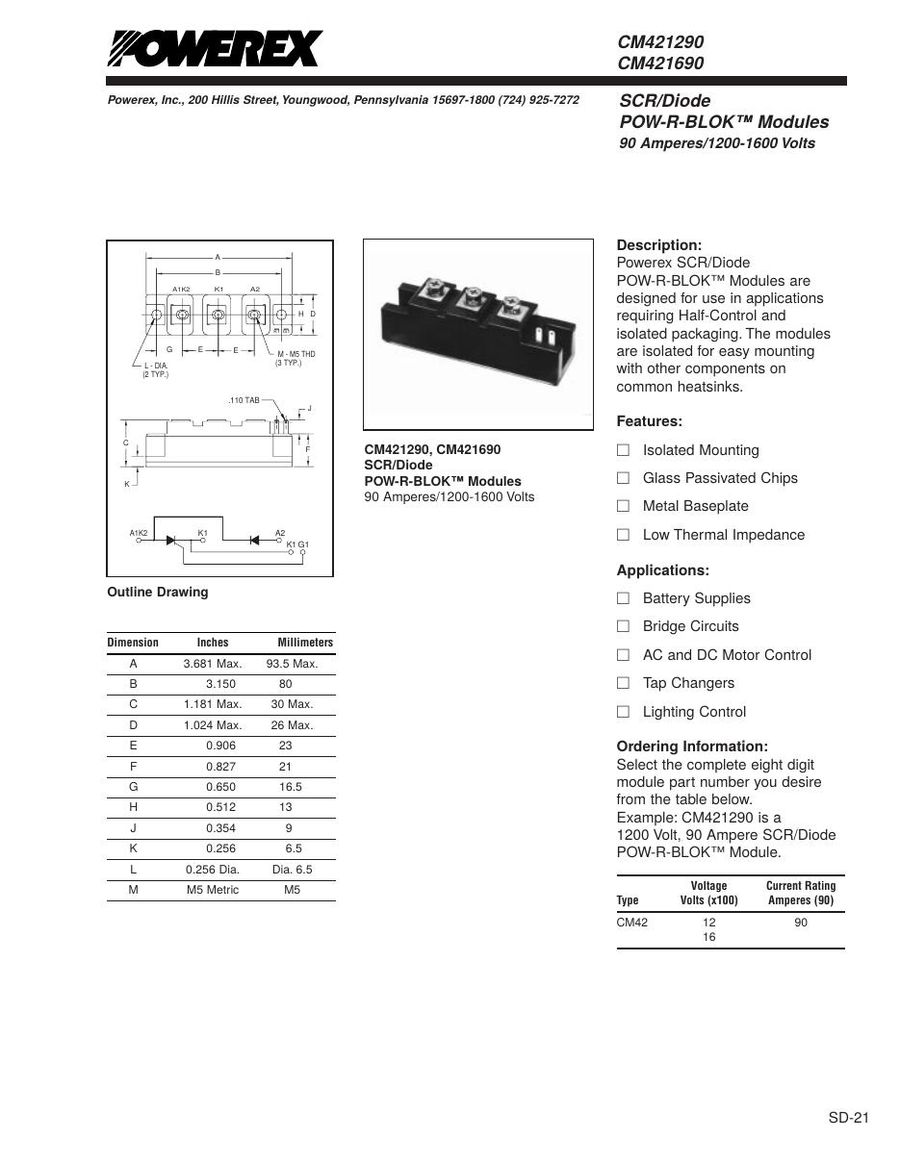 CM421690 Mitsubishi Diode & Rectifier Modules