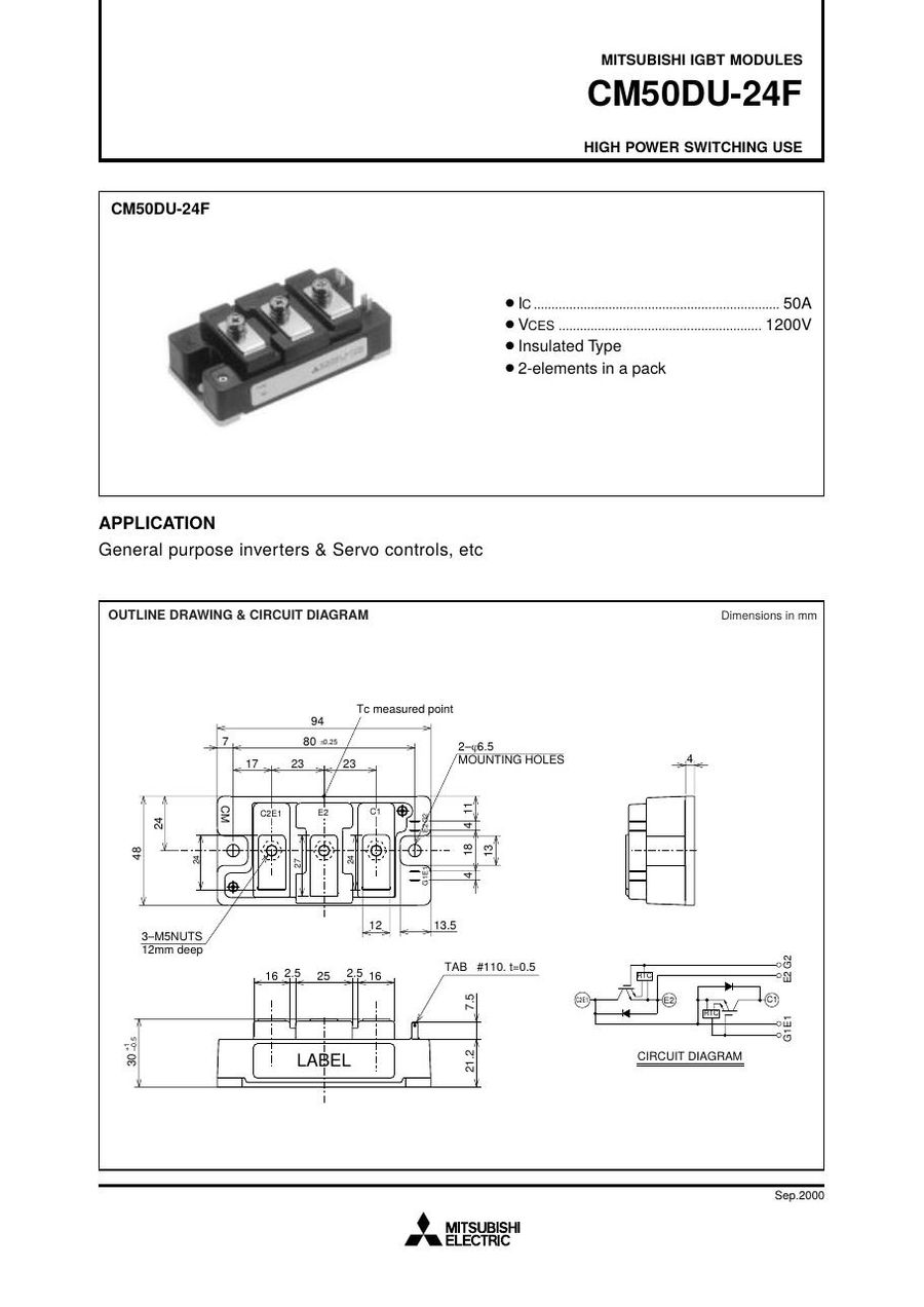 CM50DU-24F Mitsubishi IGBT Modules