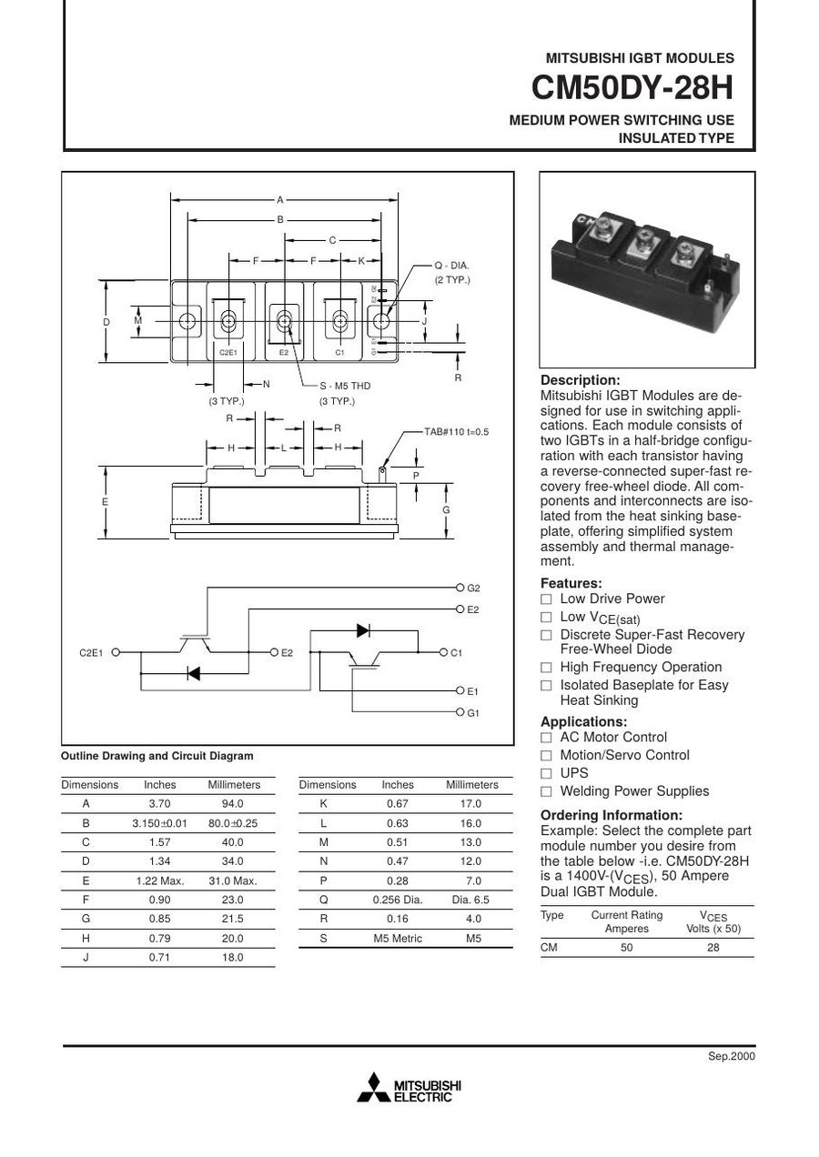 CM50DY-28H Mitsubishi IGBT Modules