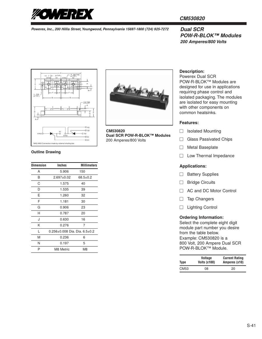 CM530820, Mitsubishi, Power Transistor Module