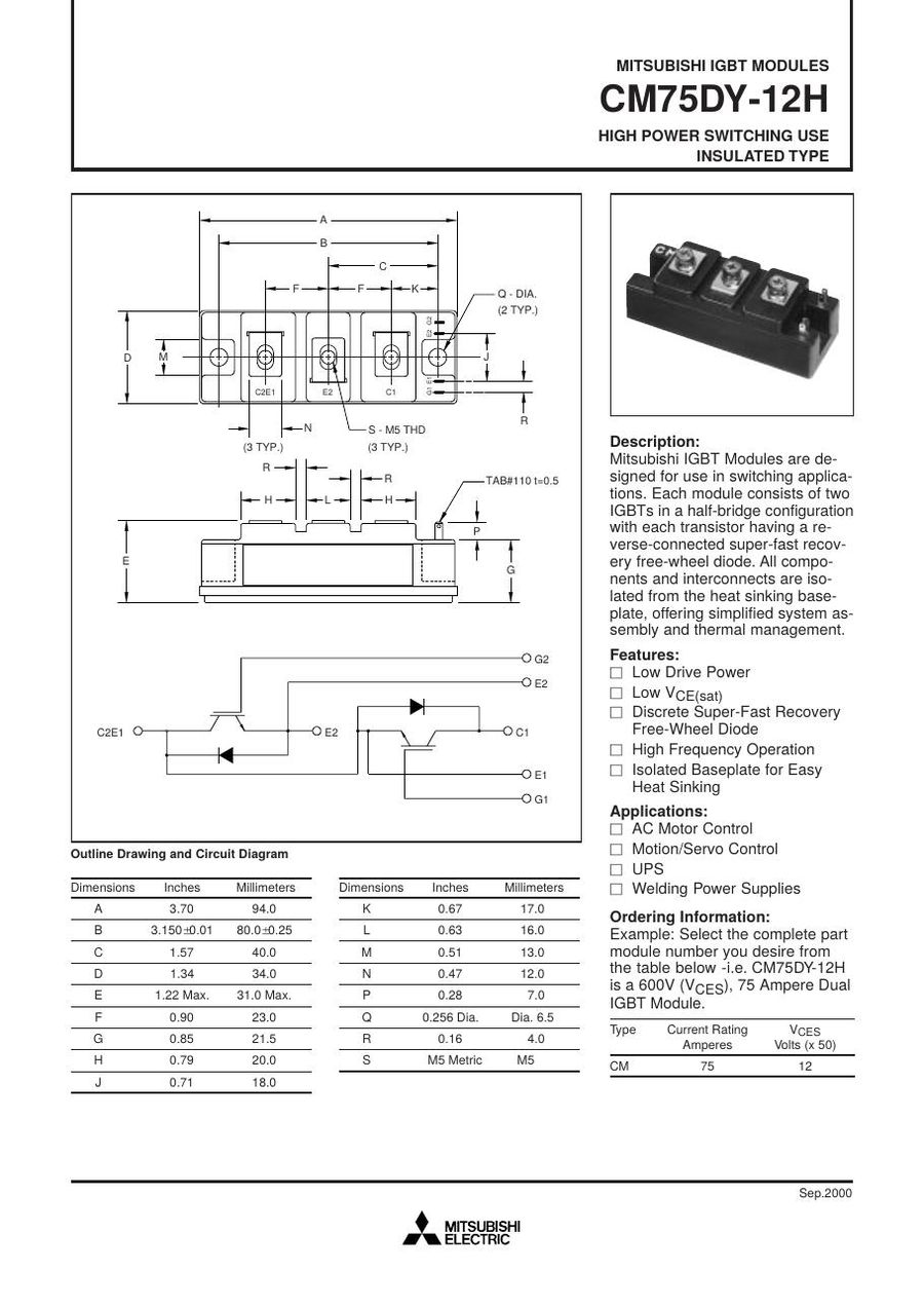 CM75DY-12H Mitsubishi IGBT Modules