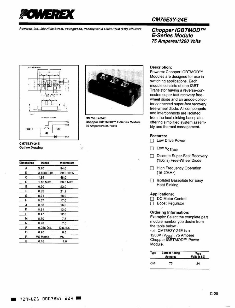 CM75E3Y-24E Mitsubishi IGBT Modules