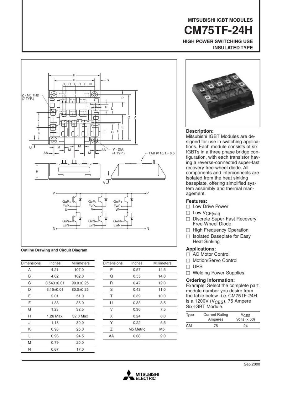 CM75TF-24H Mitsubishi IGBT Modules