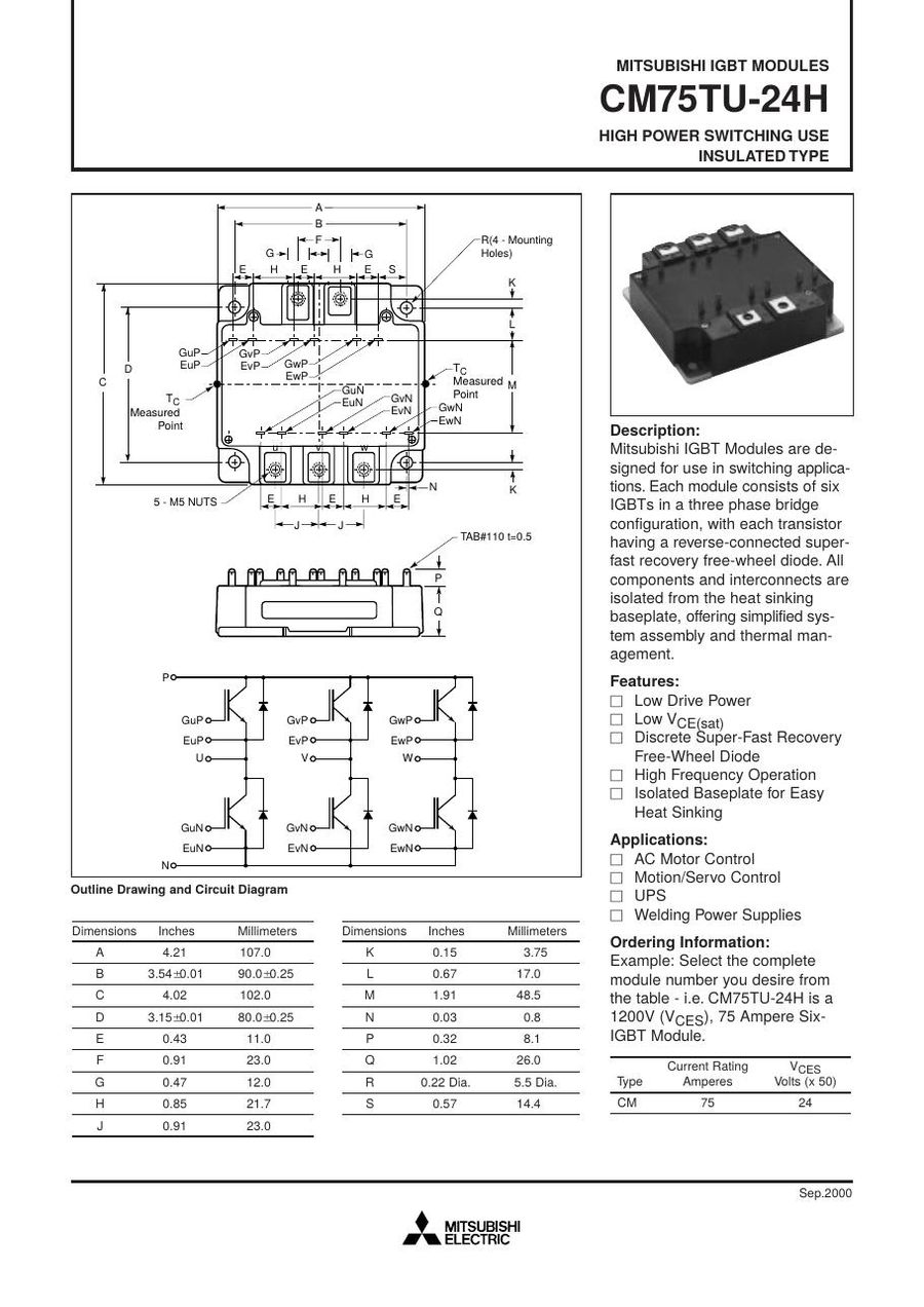 CM75TU-24H Mitsubishi IGBT Modules