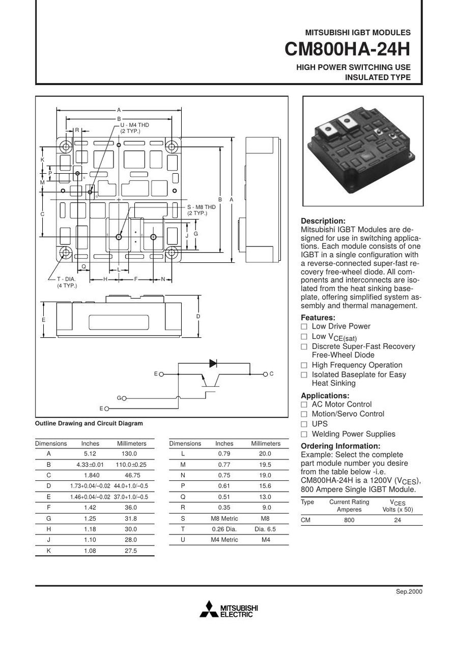 CM800HA-24H Mitsubishi IGBT Modules