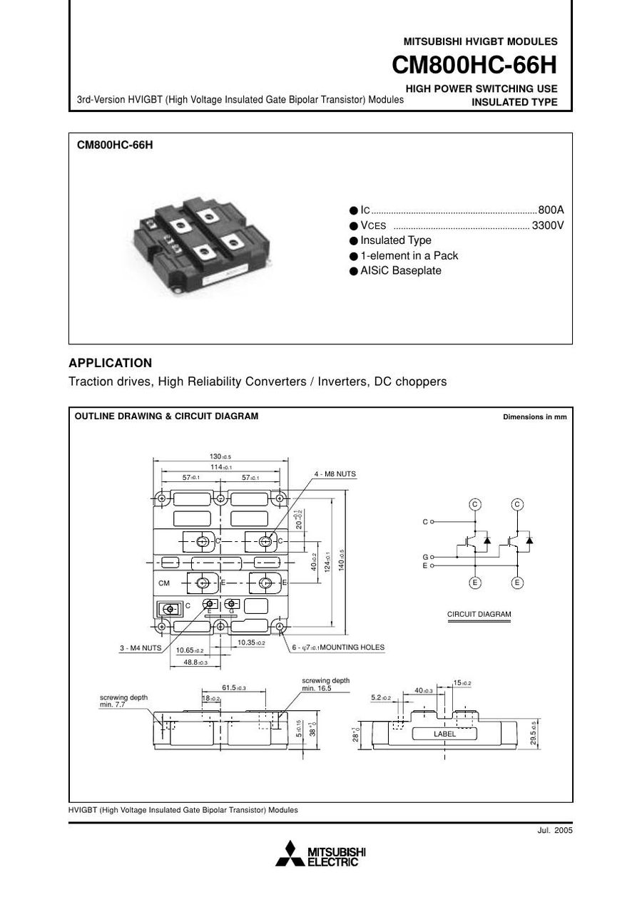CM900HC-90H, Mitsubishi, Power Transistor Module