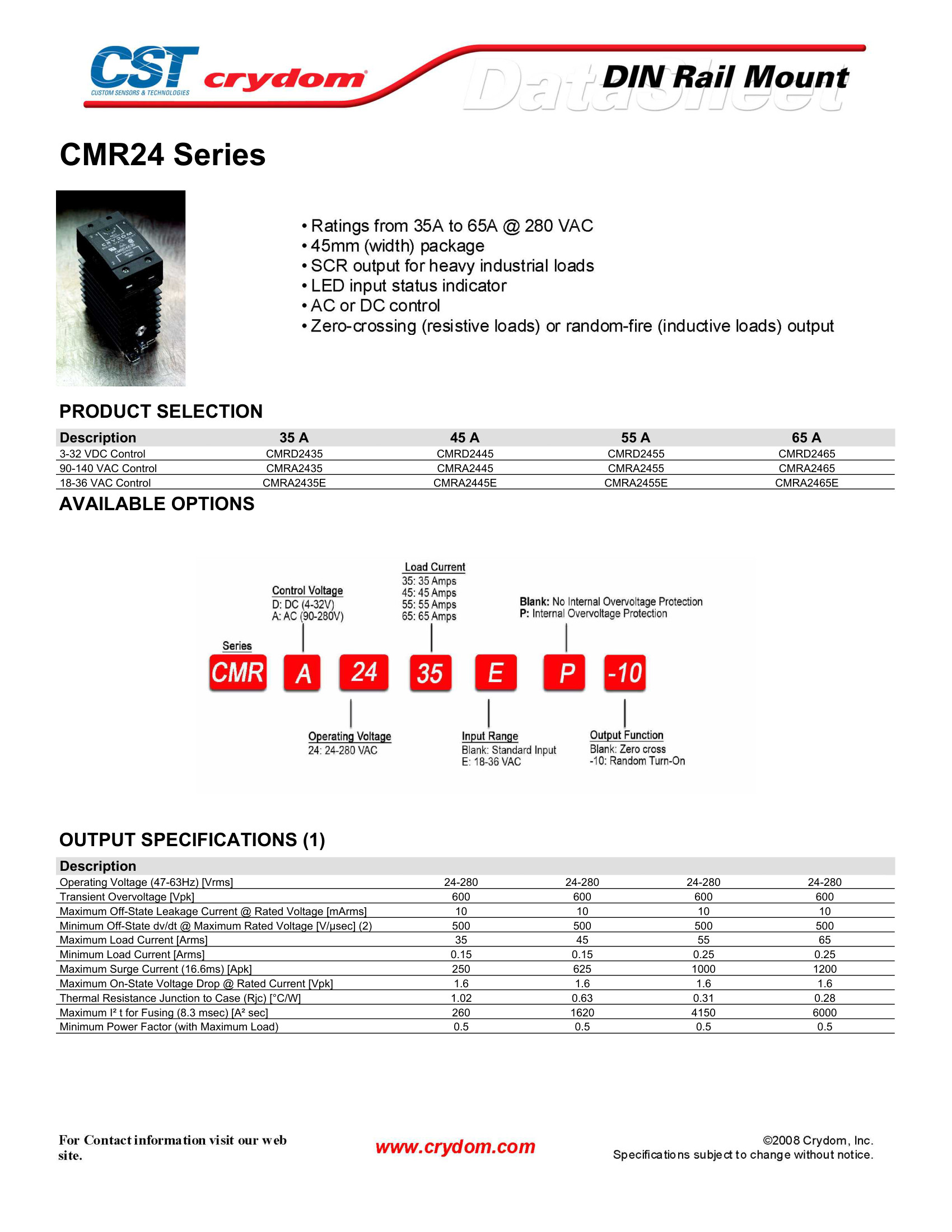CMRA2445-10 Crydom Solid State Relays & I/O Modules
