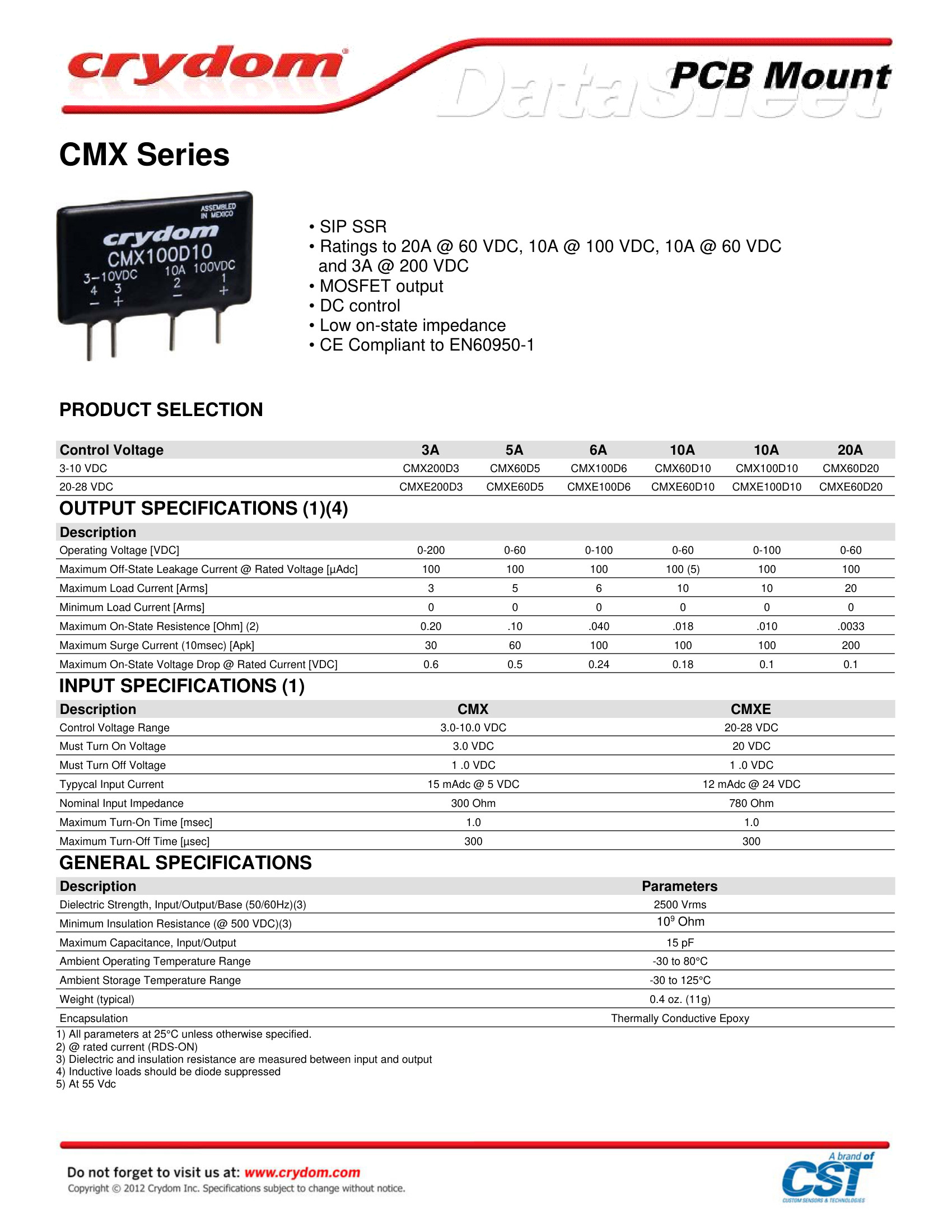 CMX200D3 Crydom Solid State Relays & I/O Modules