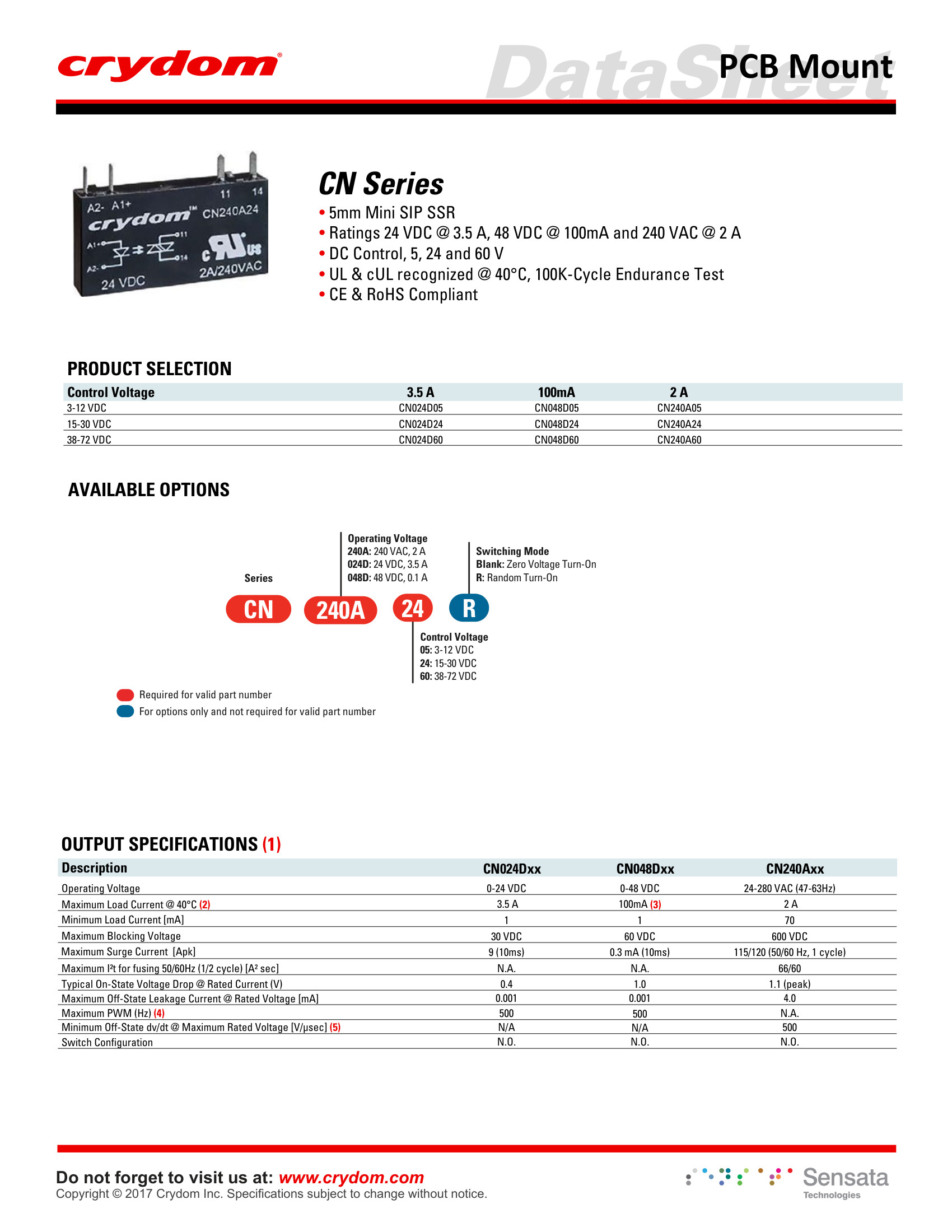 CN048D60 Crydom Solid State Relays & I/O Modules