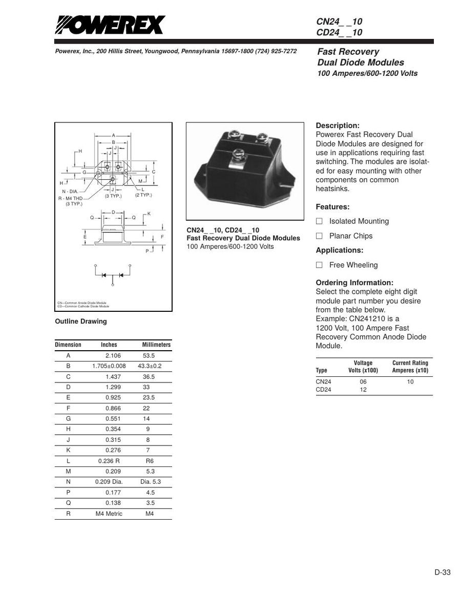 CN241210 Mitsubishi Thyristor & SCR Modules