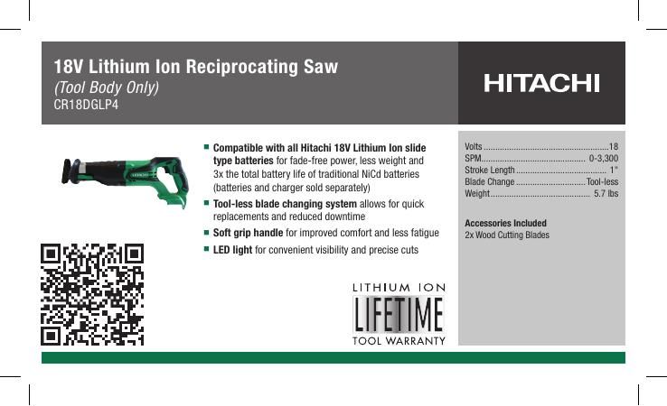 CR18DSLP4-18V Hitachi