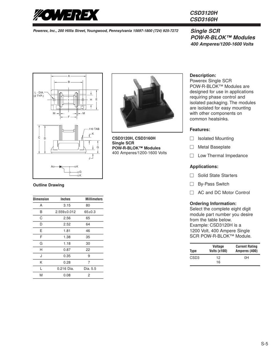 CSD3120H Mitsubishi Power Transistor Module