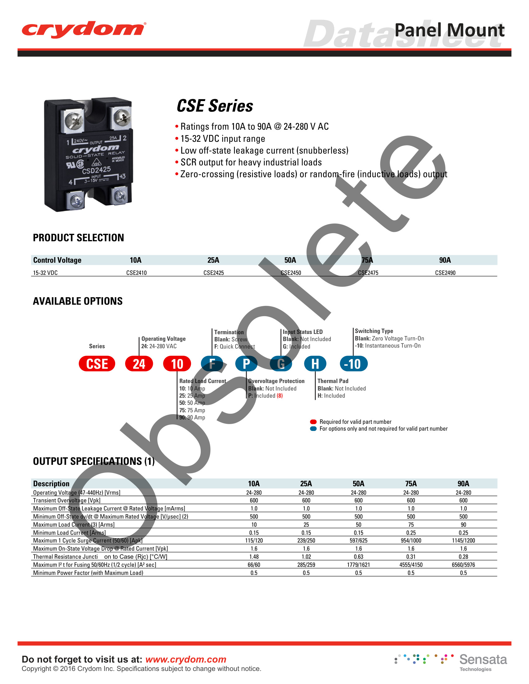 CSE2410 Crydom Solid State Relays & I/O Modules