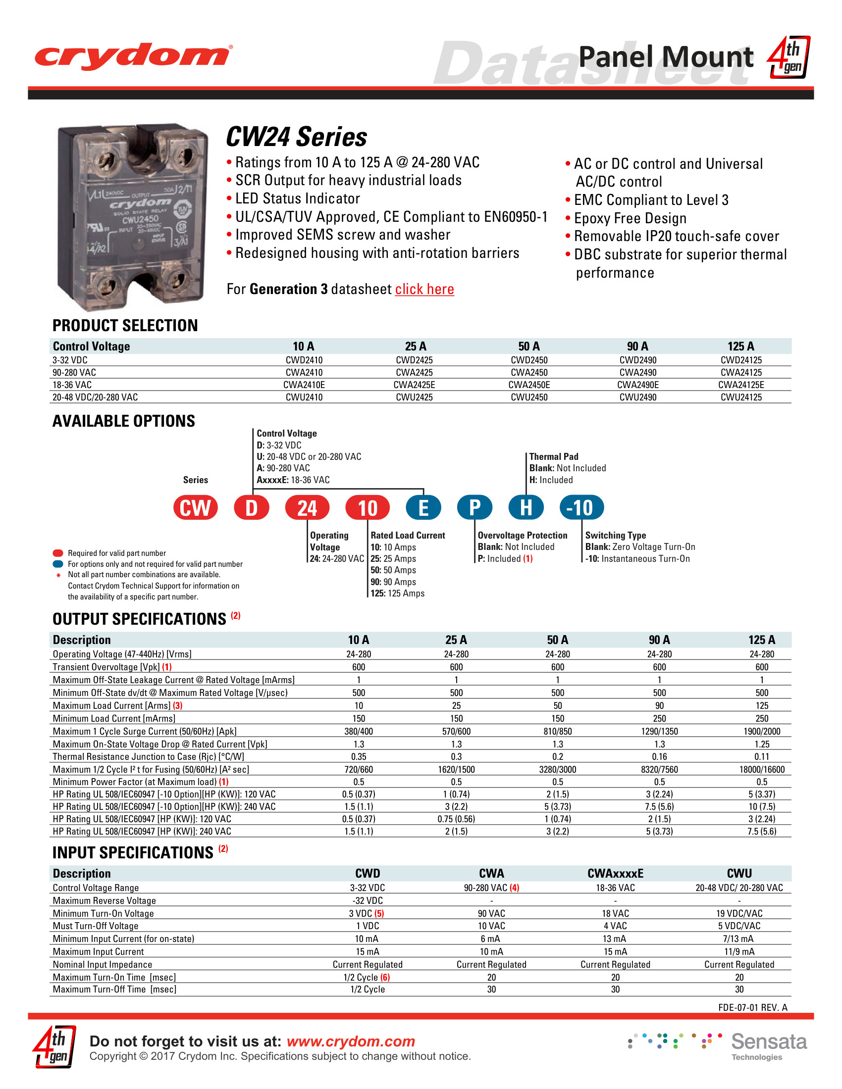CWD2450H Crydom Solid State Relays & I/O Modules