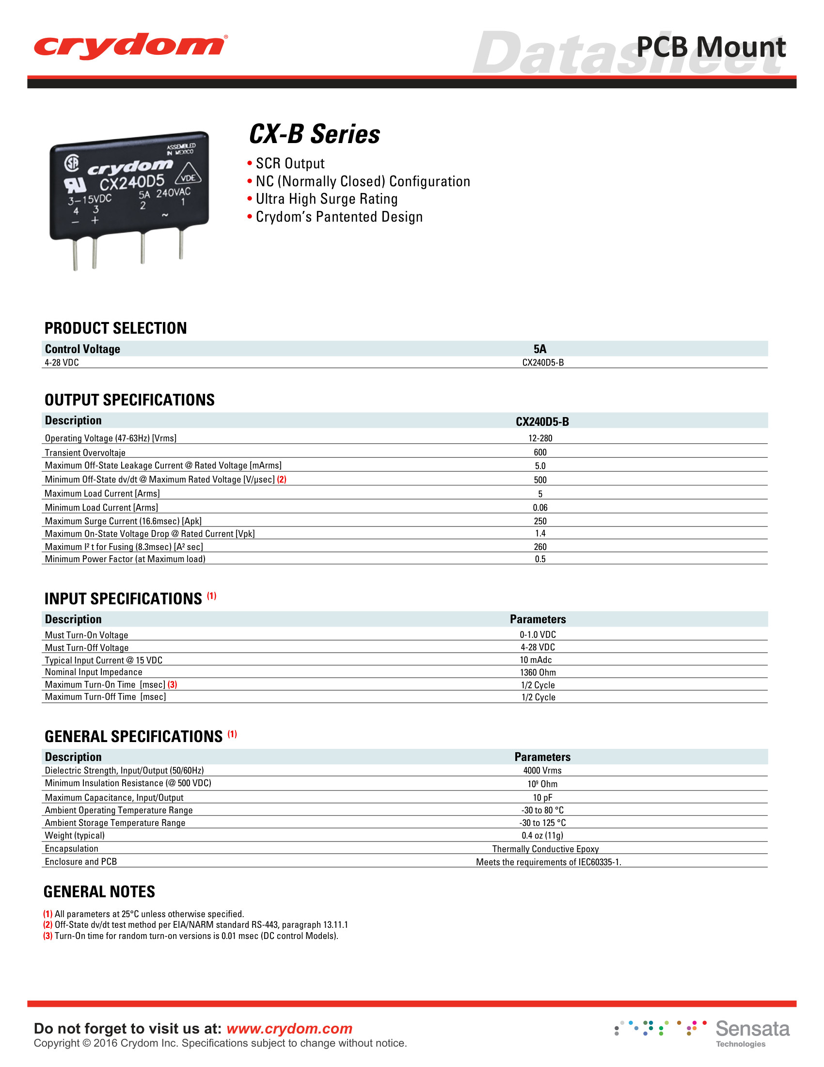 CX240D5-B Crydom Solid State Relays & I/O Modules