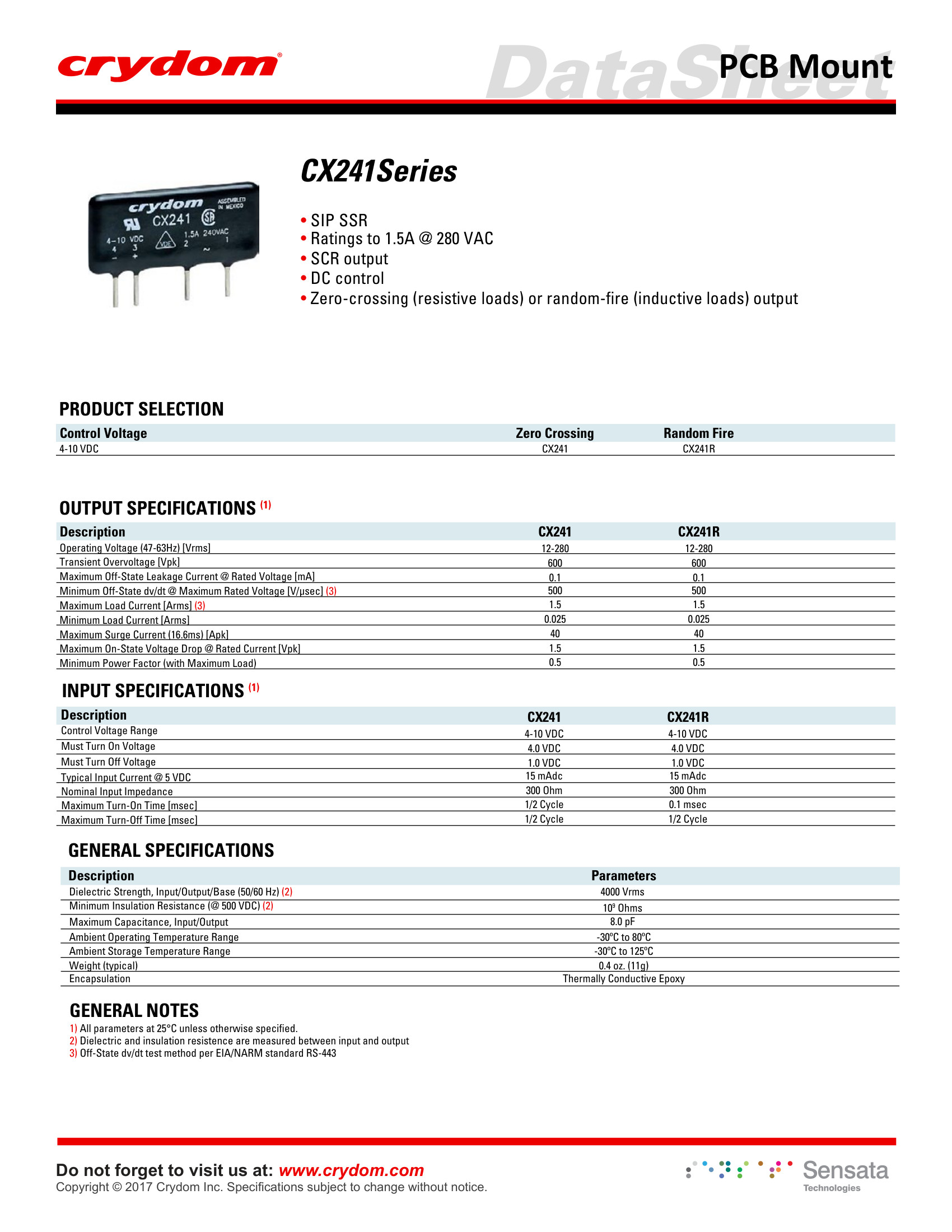 CX241 Crydom Solid State Relays & I/O Modules