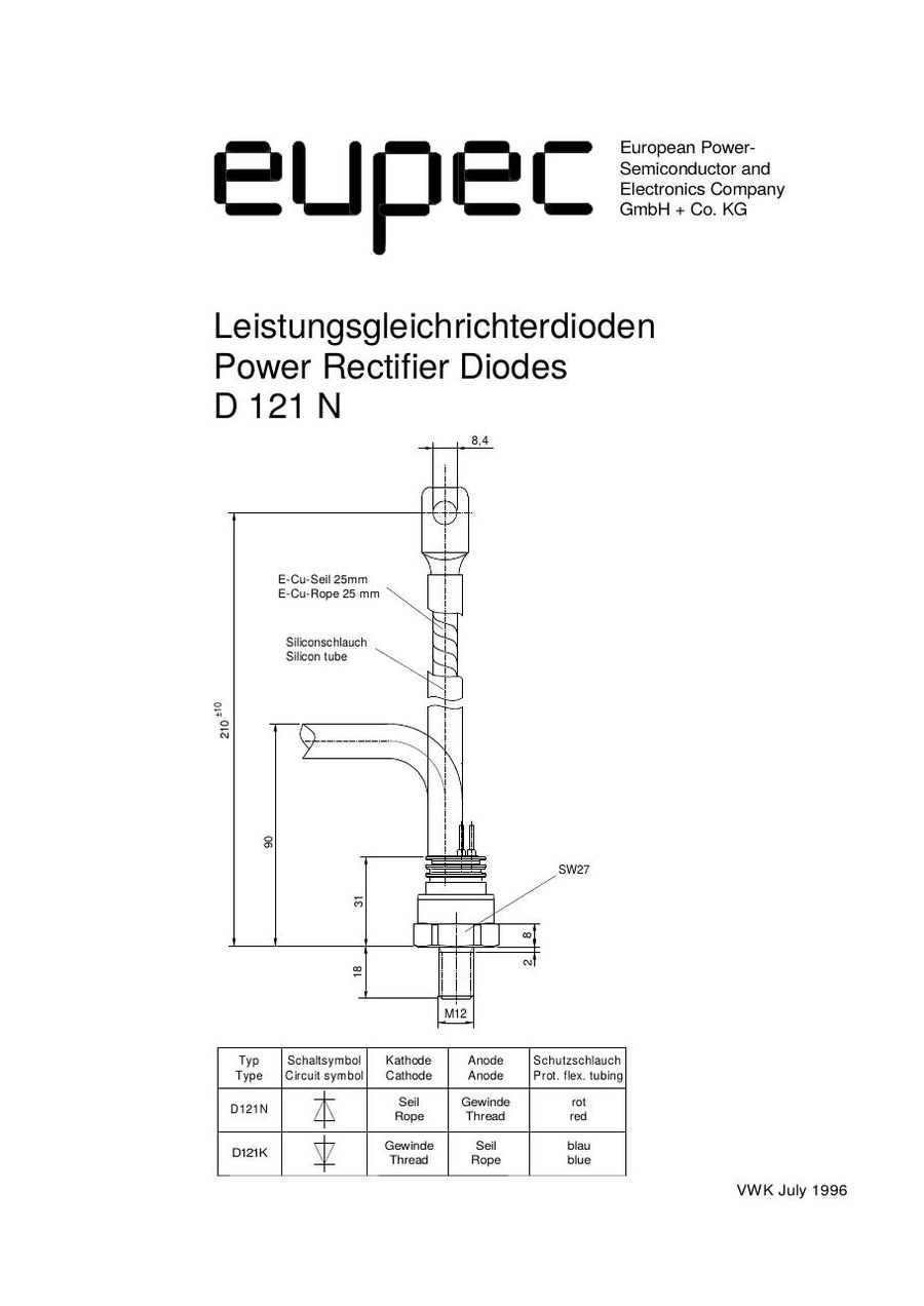 D121N18B Recovery Diode from Eupec Infineon