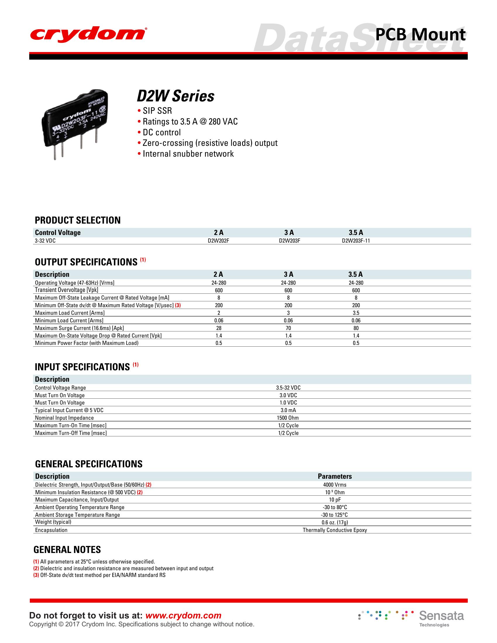 D2W203F Crydom Solid State Relays & I/O Modules