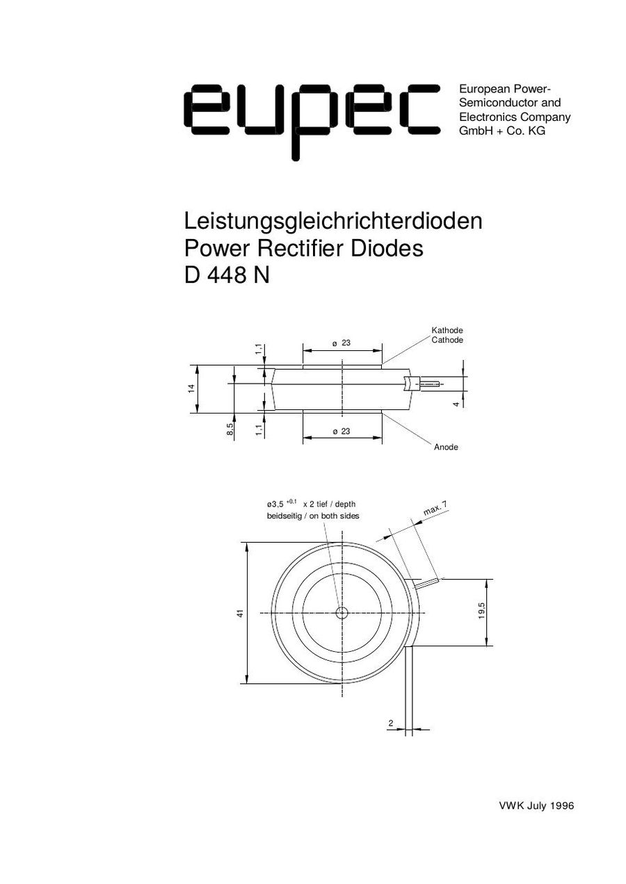 D448N07T Recovery Diode from Eupec Infineon