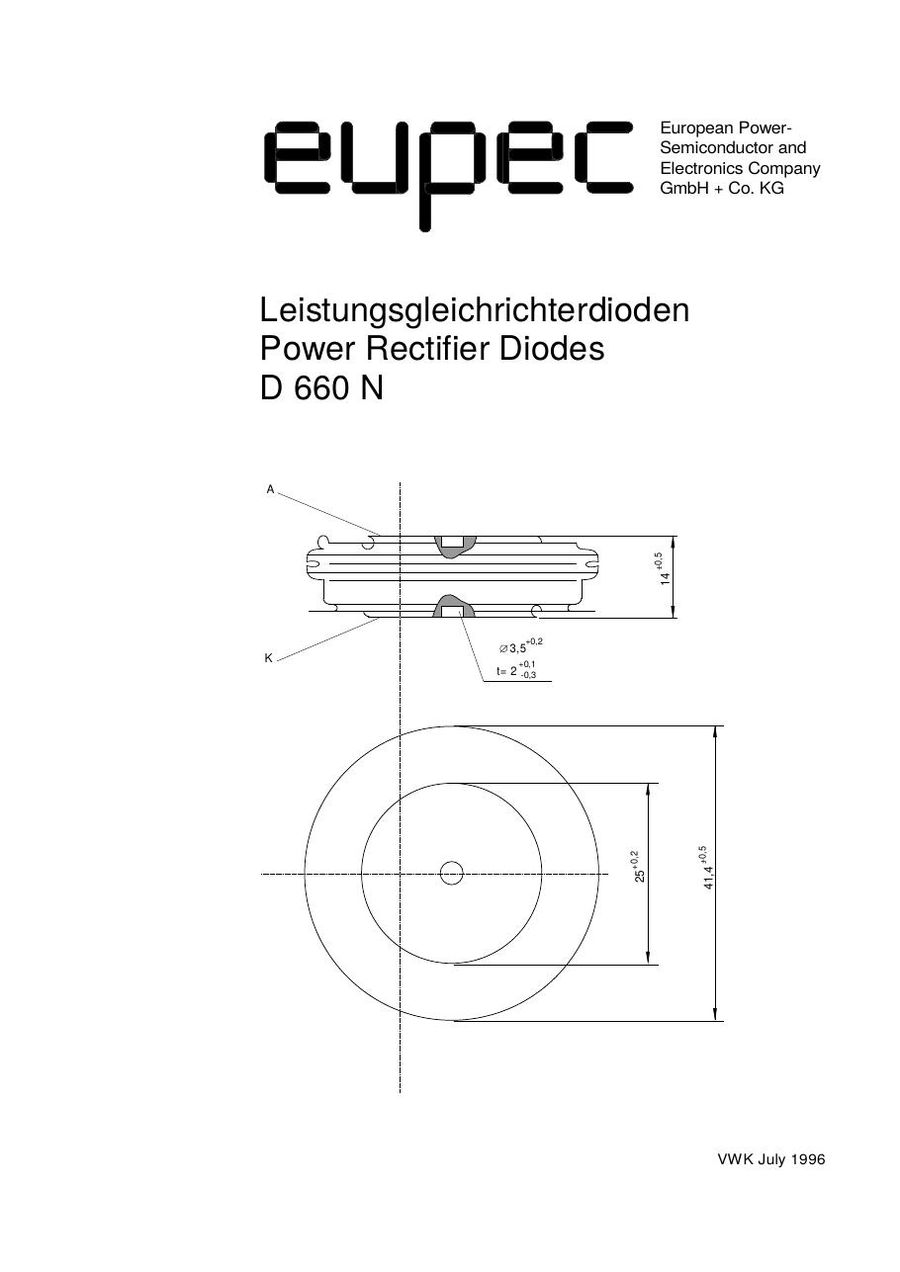 D660N22T Infineon (Eupec) Rectifier & Schottky Diodes