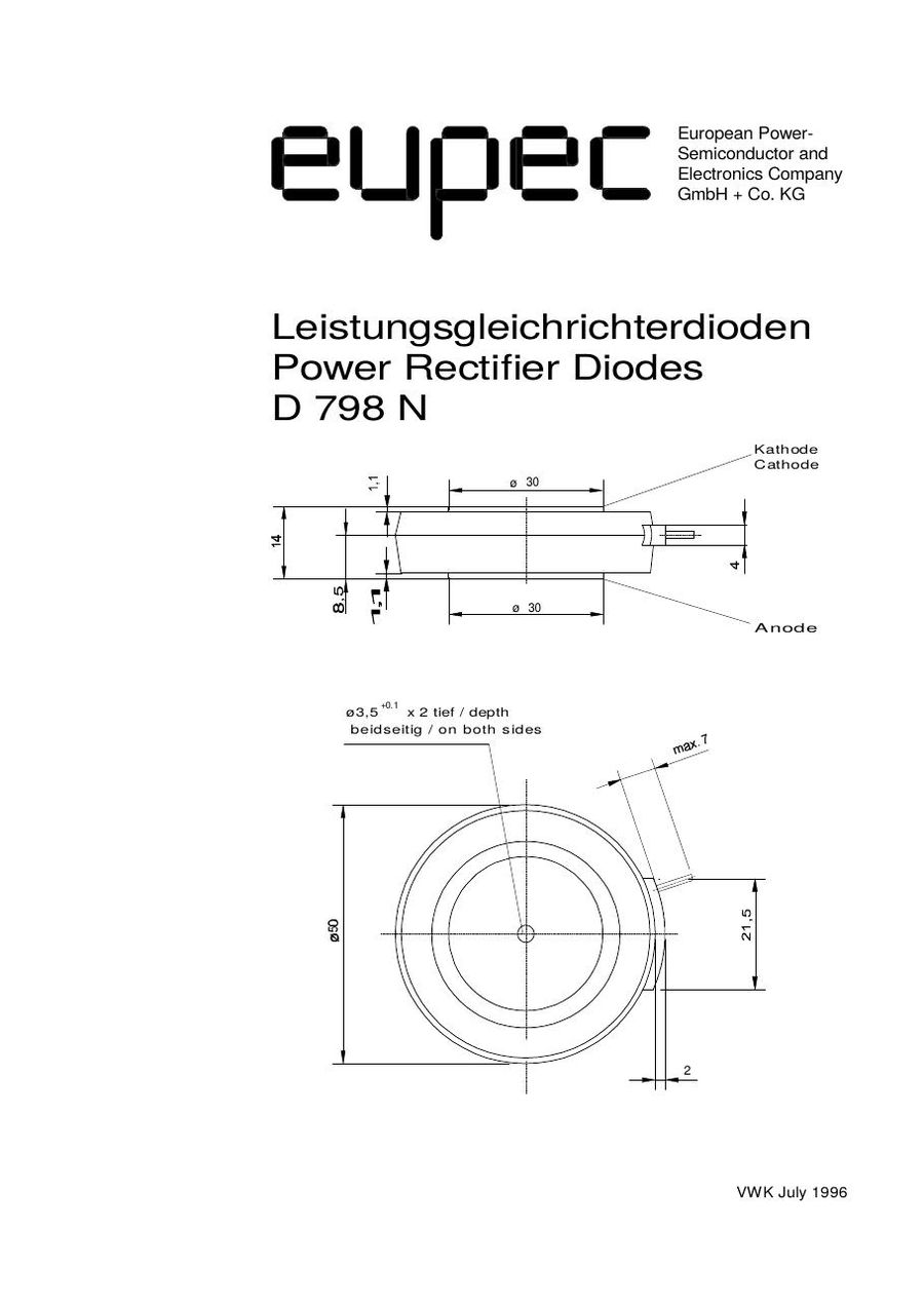 D798N18T Infineon (Eupec) Rectifier & Schottky Diodes