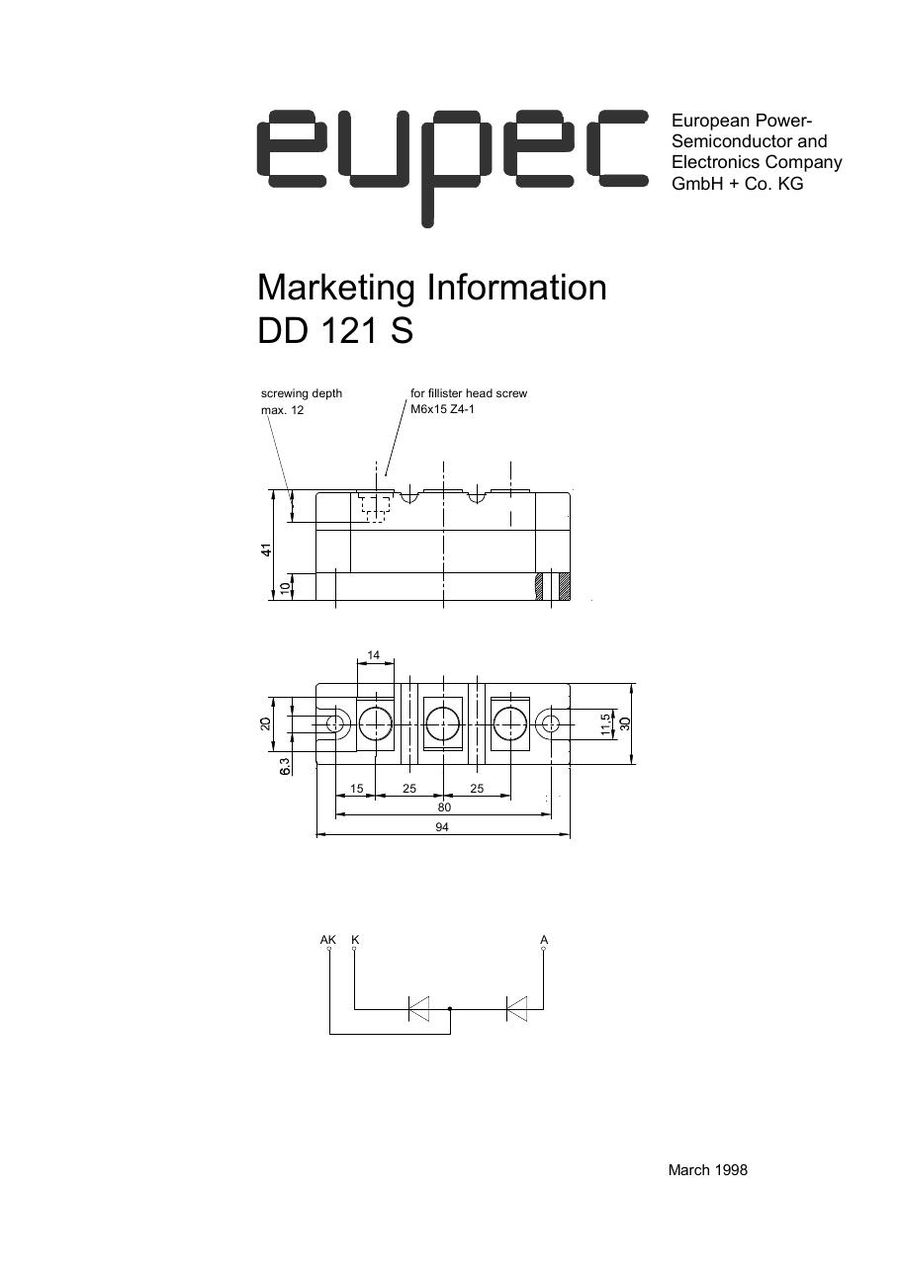 DD121S12 Infineon (Eupec) Diode & Rectifier Modules