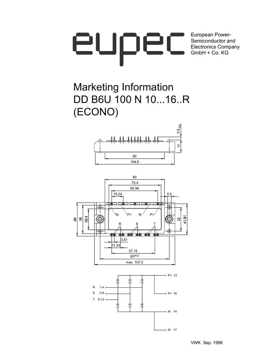 DDB6U100N16R Infineon (Eupec) Bridge Rectifiers