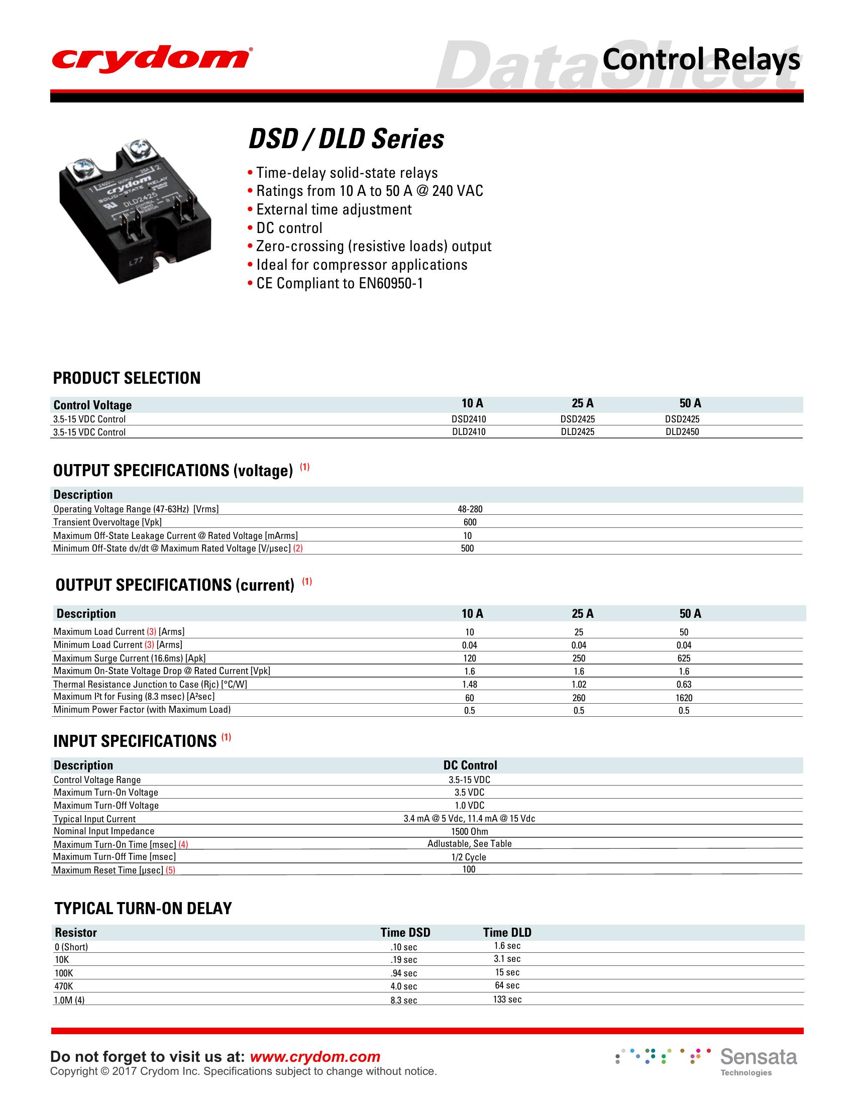 DLD2425 Crydom Solid State Relays & I/O Modules