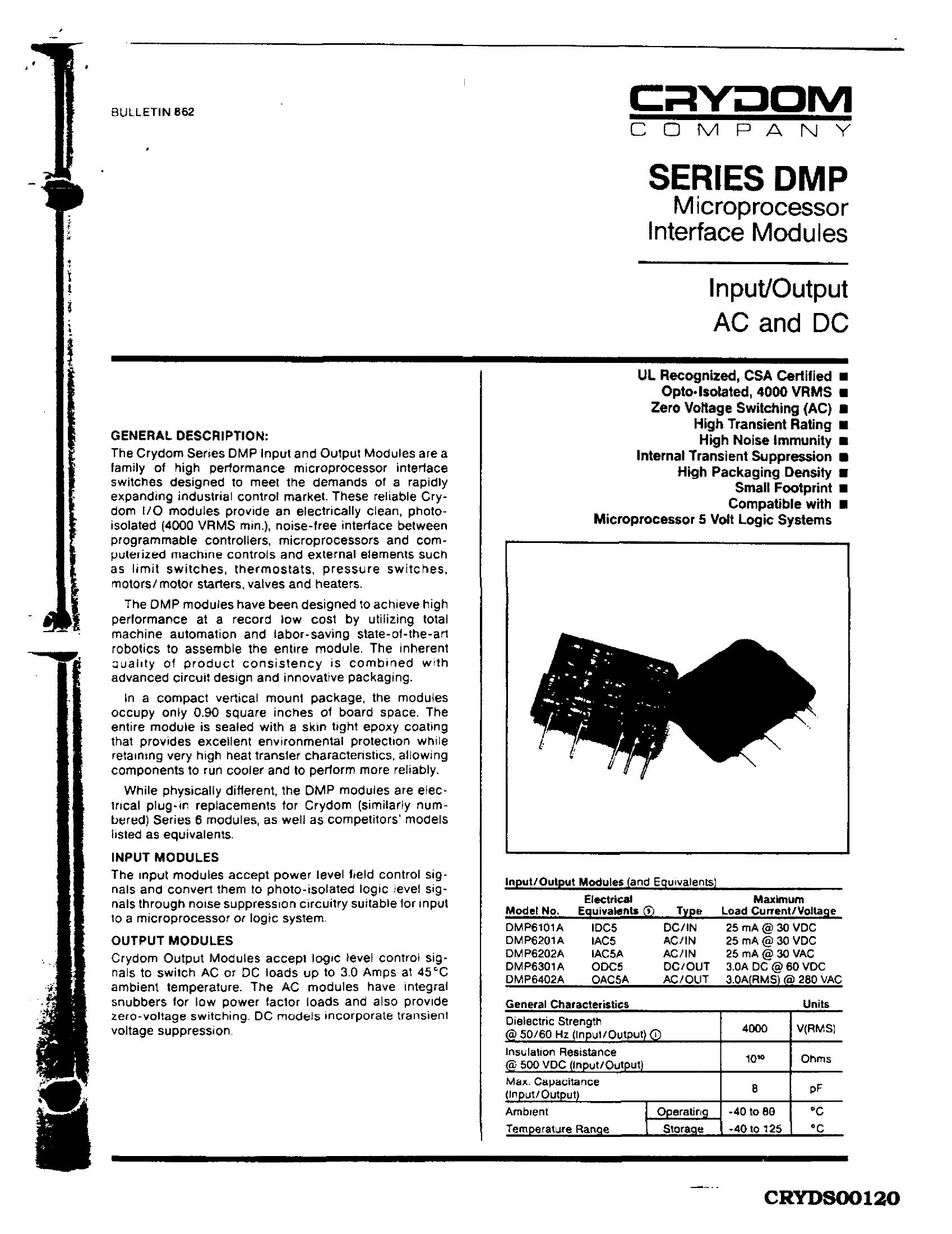 DMP6101A Crydom Optoelectronics