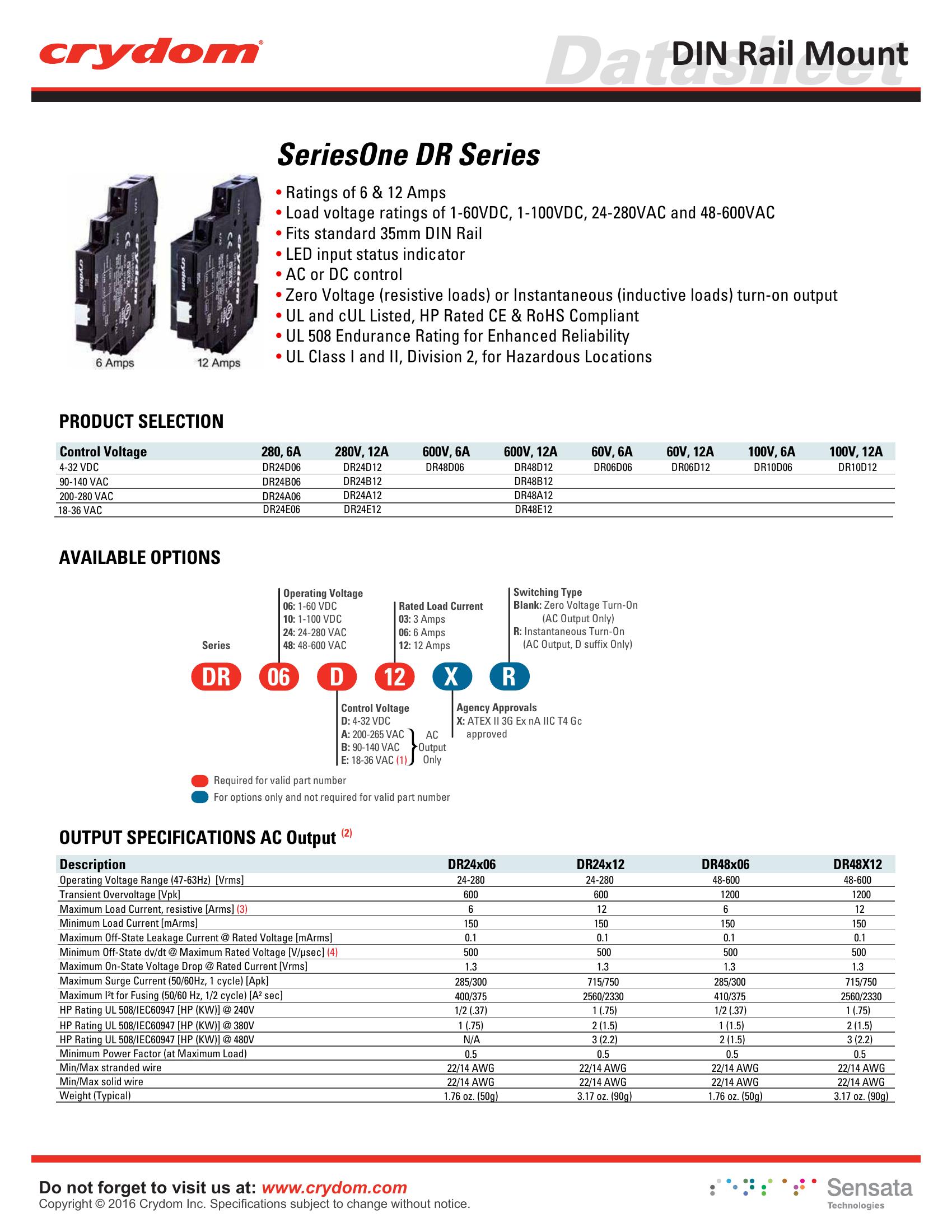 DR24D06 Crydom Solid State Relays & I/O Modules