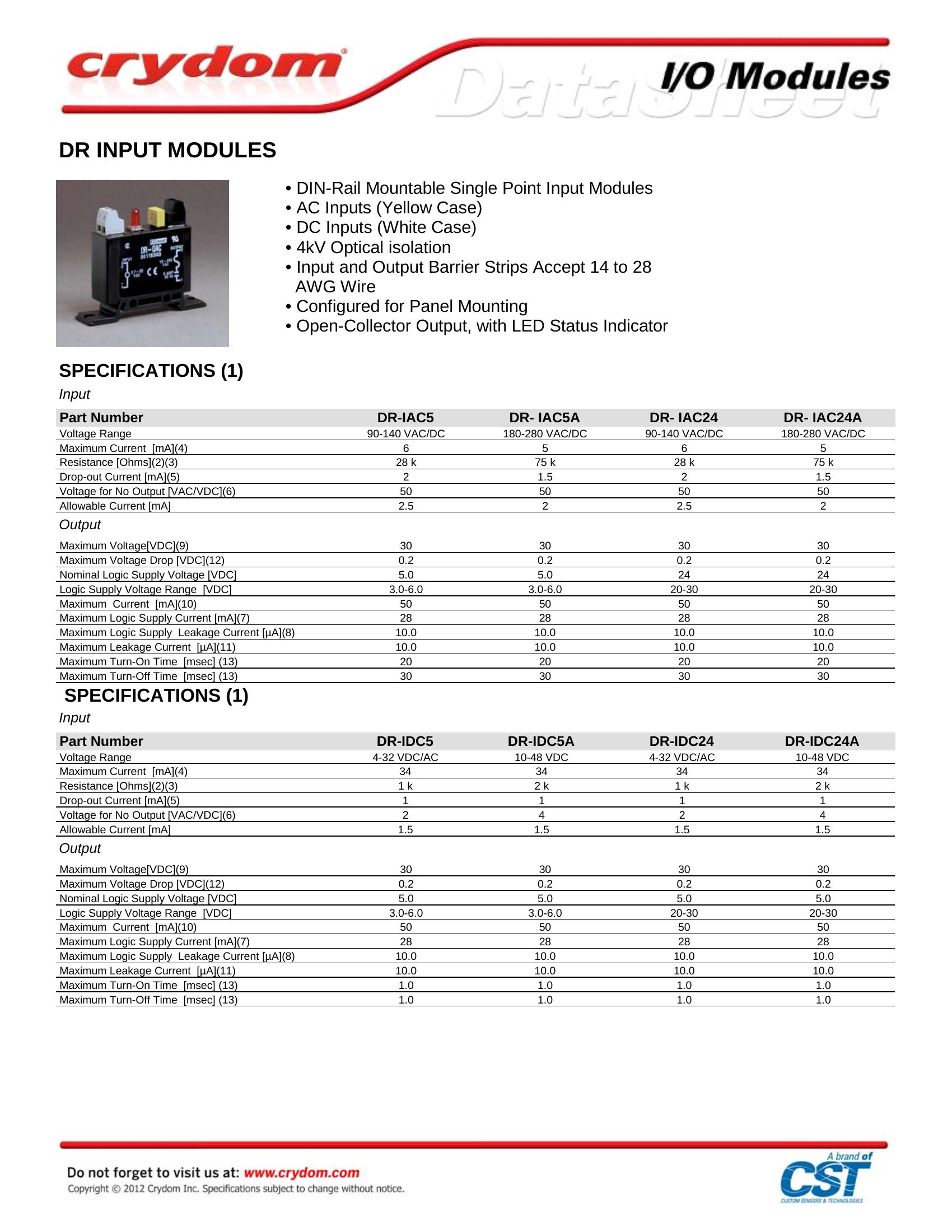 DRIAC24 Crydom Solid State Relays & I/O Modules