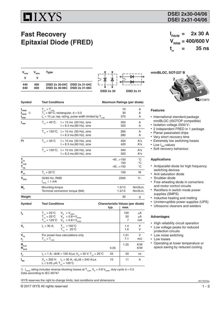 DSEI2X31-04C IXYS Power Transistor Module