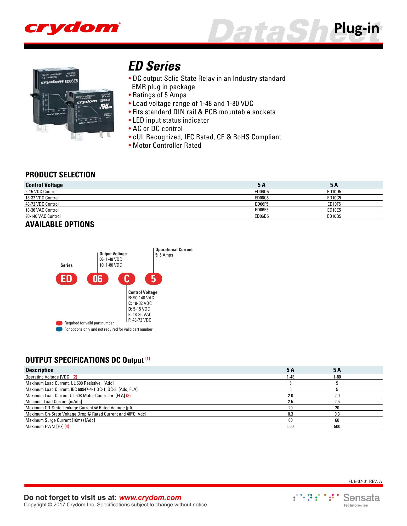 ED06B5 Crydom Solid State Relays & I/O Modules