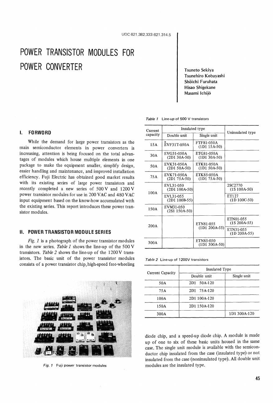 ETN85-050-01 Fuji Electric Power Transistor Module