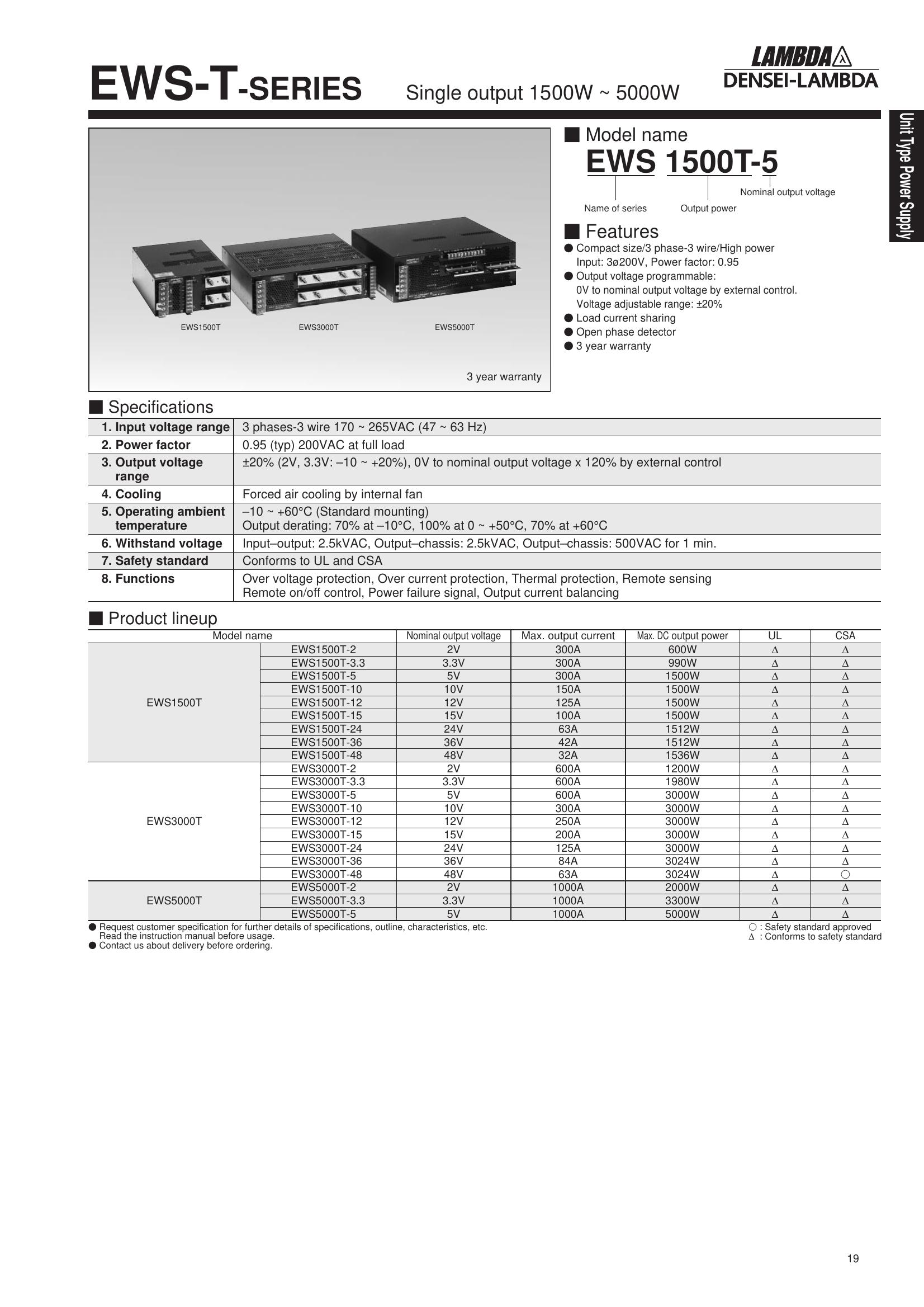 EWS3000T-48 TDK-Lambda Power Supplies & DC-DC Converters