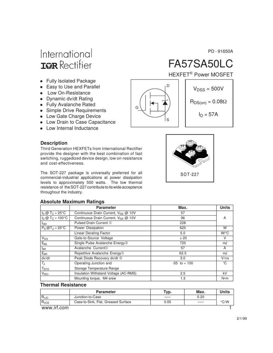FA57SA50, SanRex, Power Transistor Module