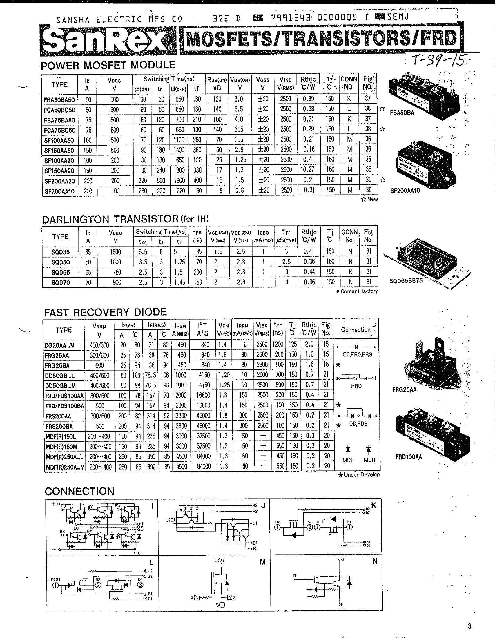 FCA75BC50 SanRex Power Transistor Module