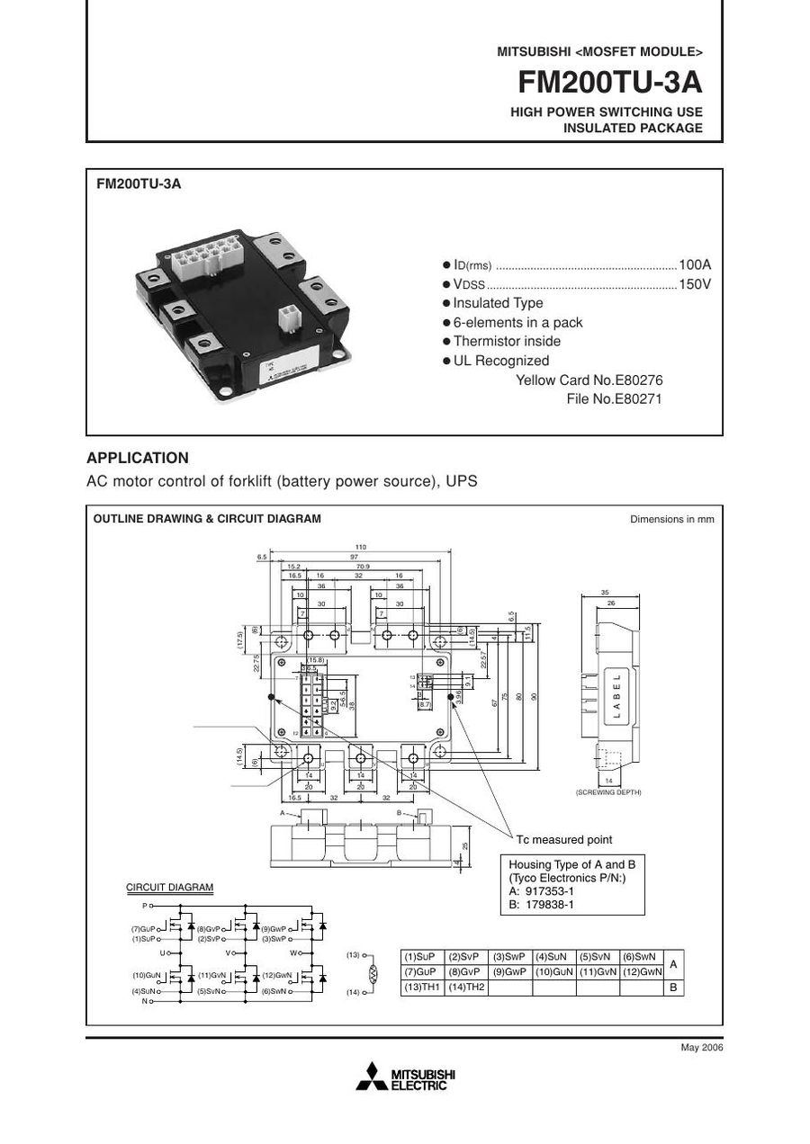 FM200TU-3A Mitsubishi MOSFET Modules