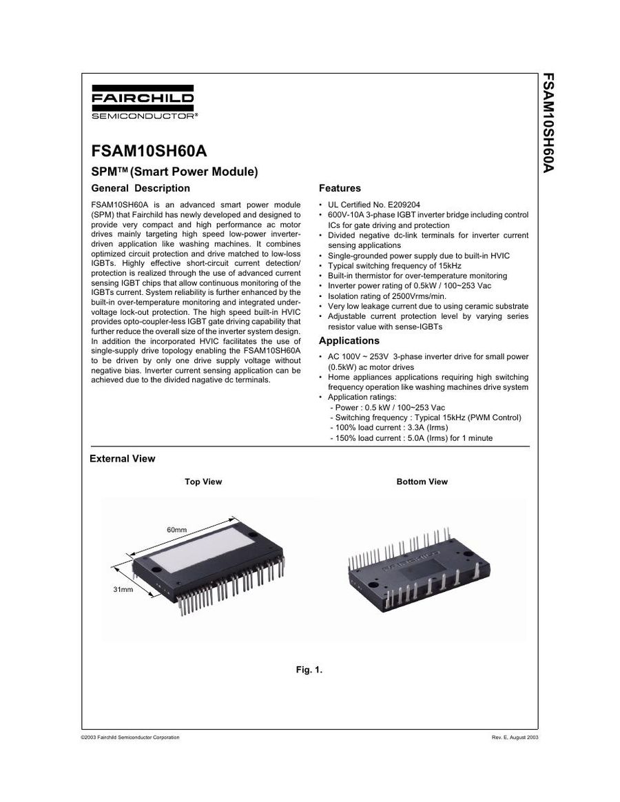 FSAM10SH60A Infineon (Eupec) IGBT Modules