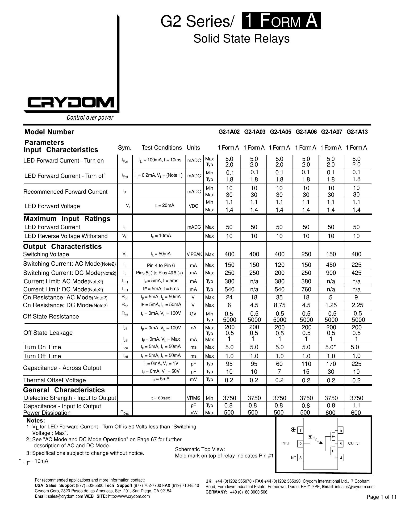 G2-1A07-TT Crydom Solid State Relays & I/O Modules