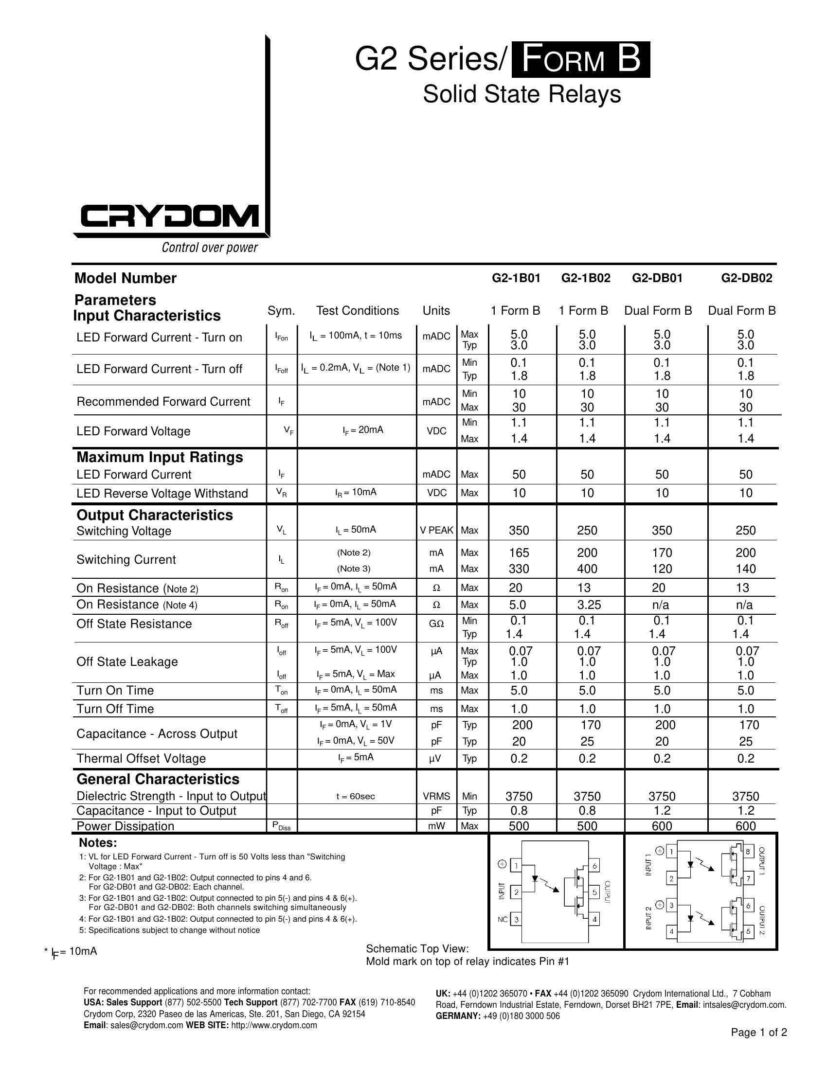 G2-DB01-TT Crydom Solid State Relays & I/O Modules