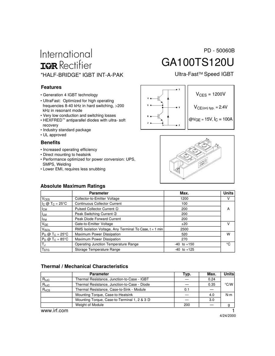GA75TS120K International Rectifier