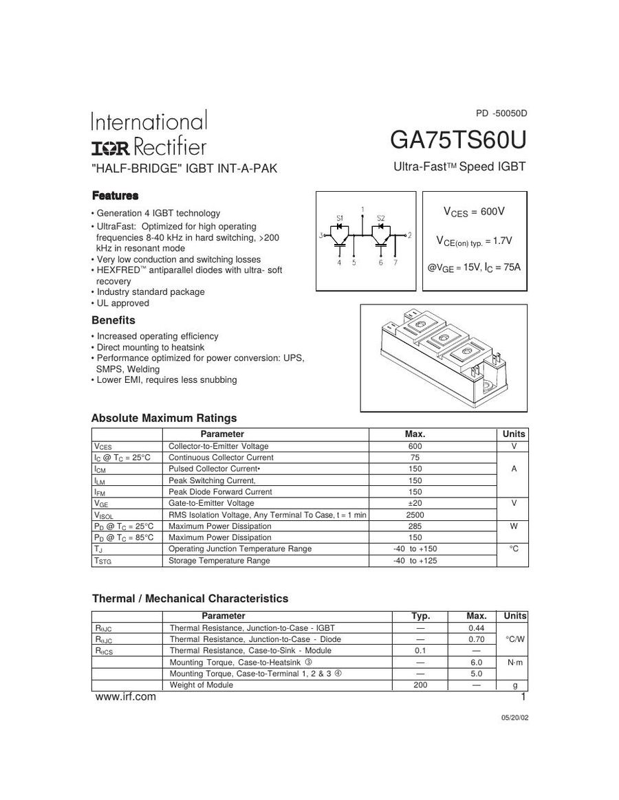 GA75TS120U International Rectifier