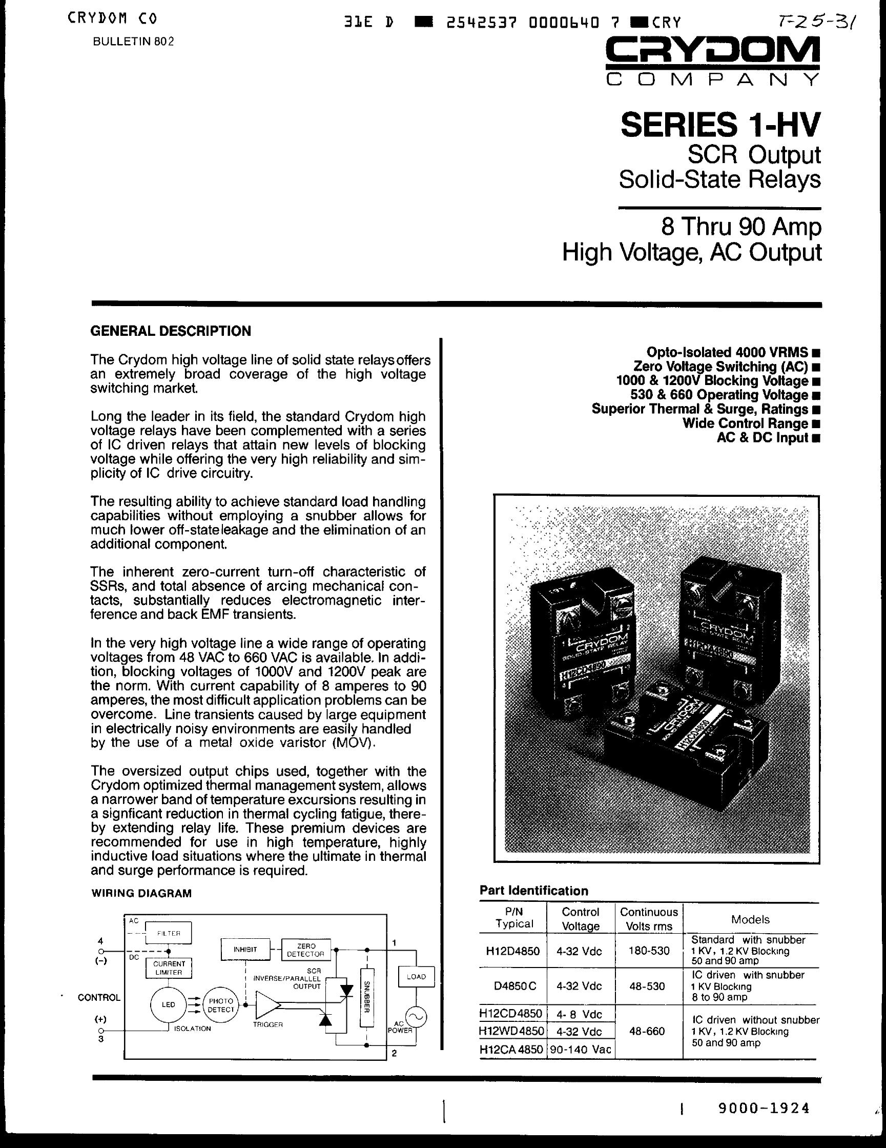 H10WD4890 Crydom Solid State Relays & I/O Modules