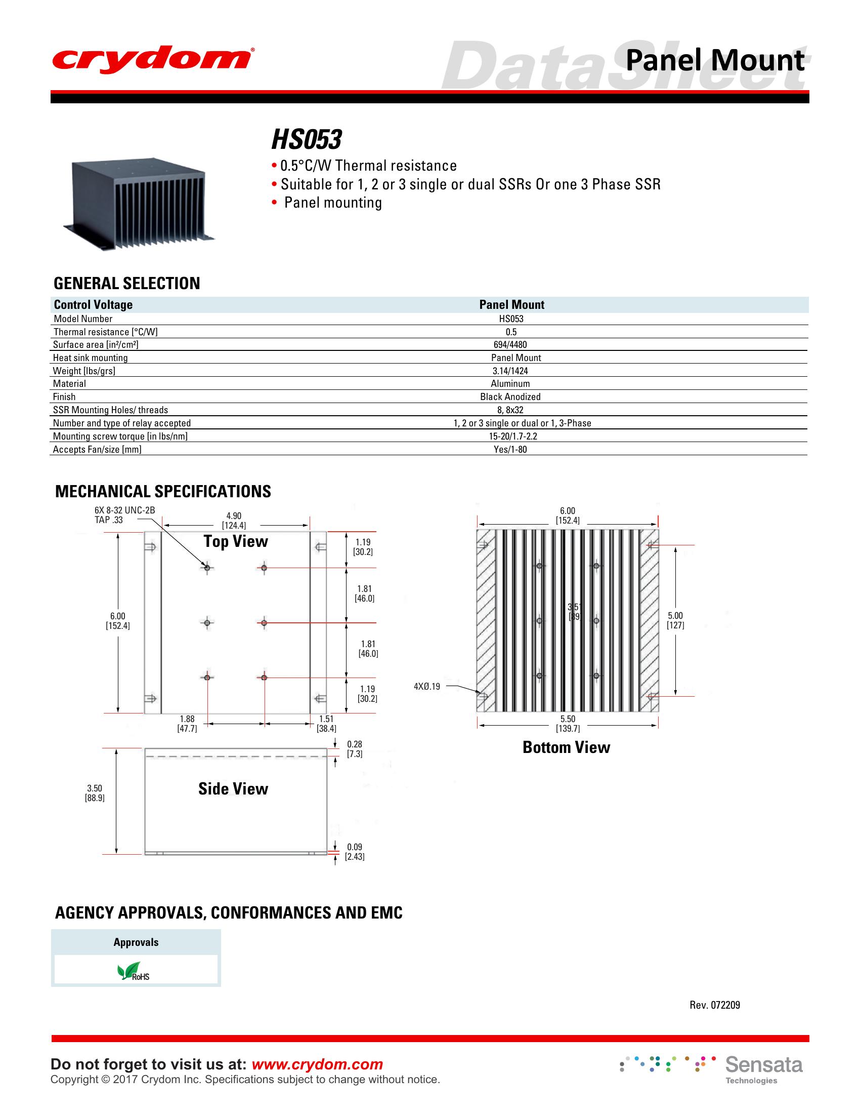 HS053 Crydom Solid State Relays & I/O Modules
