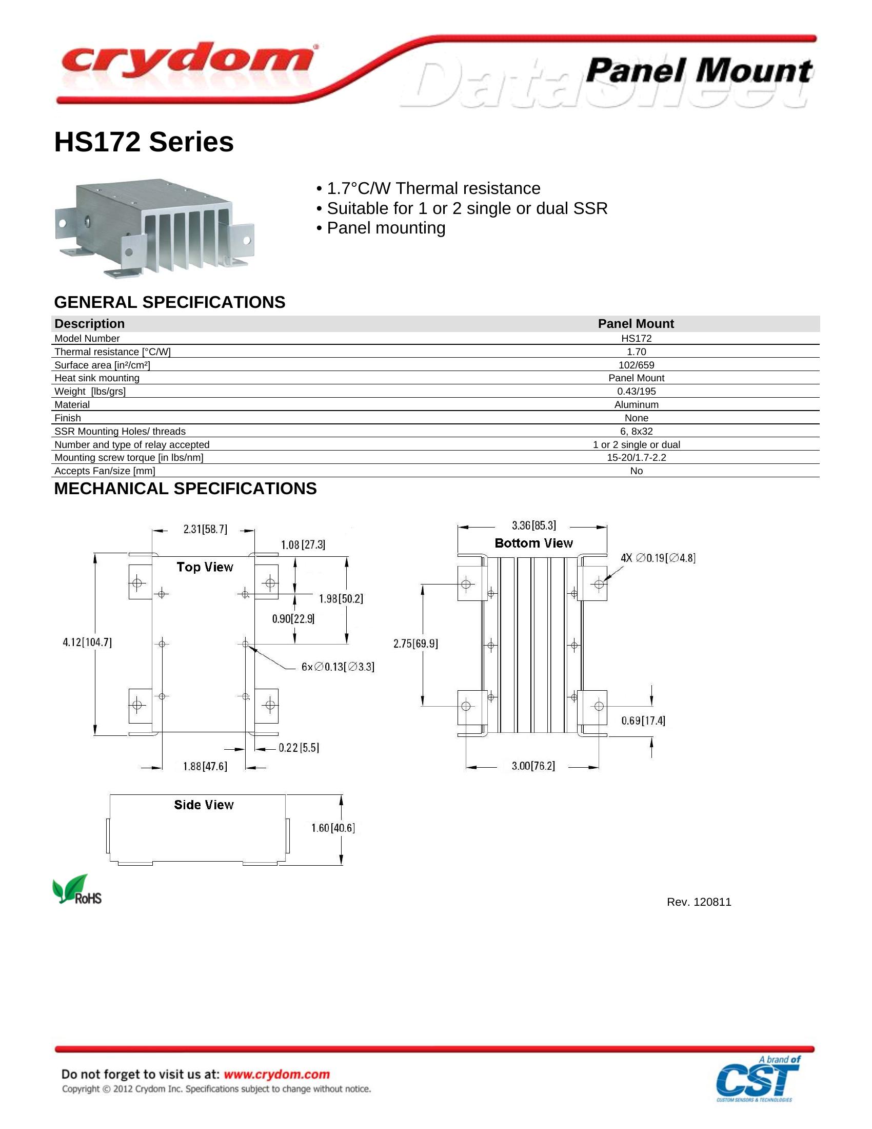HS172 Crydom Solid State Relays & I/O Modules